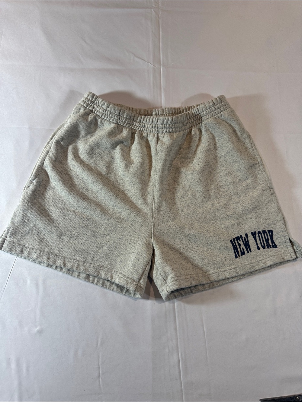 Gray Men's Athletic Shorts with Navy 'New York' Graphic